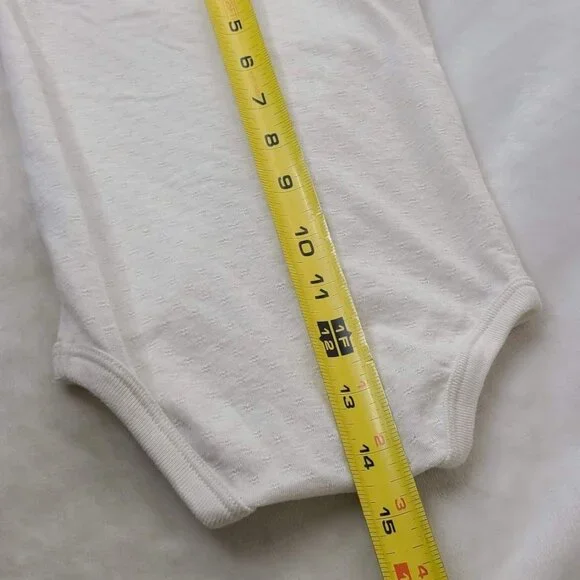 Garanimals Baby Girl White Short Sleeve One Piece Bodysuit Ruffle Collar 12M - Picture 9 of 10